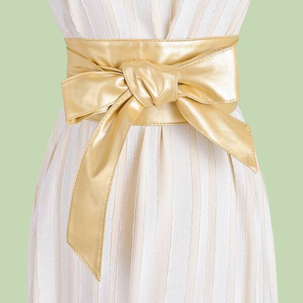 

PU Leather Wrap Belt, Gold