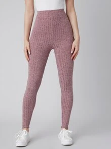 SHEIN Unity High Waist Leggings - Burgundy - View 3