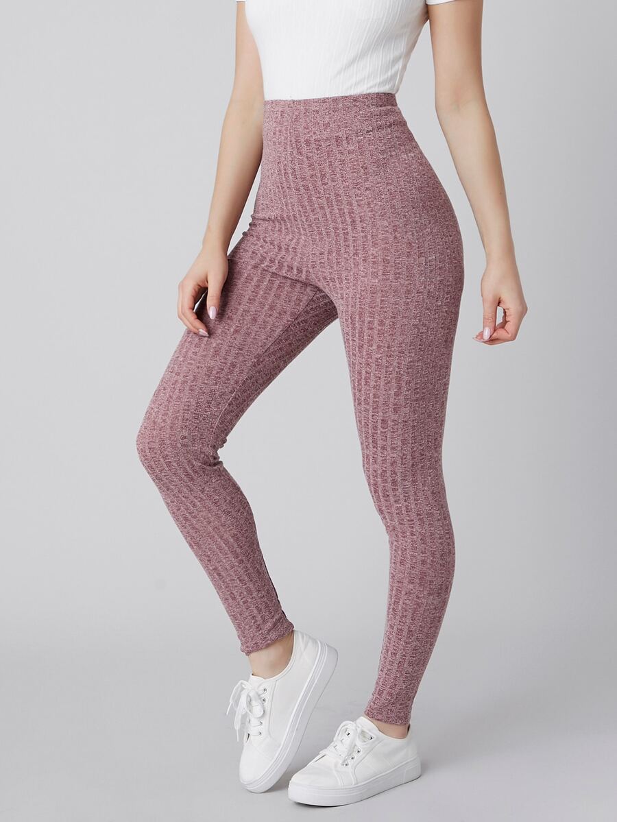 SHEIN Unity High Waist Leggings - Burgundy - View 1