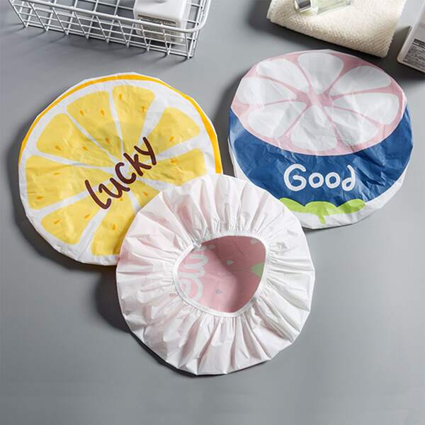 

1pc Fruit Pattern Random Shower Cap, Multicolor