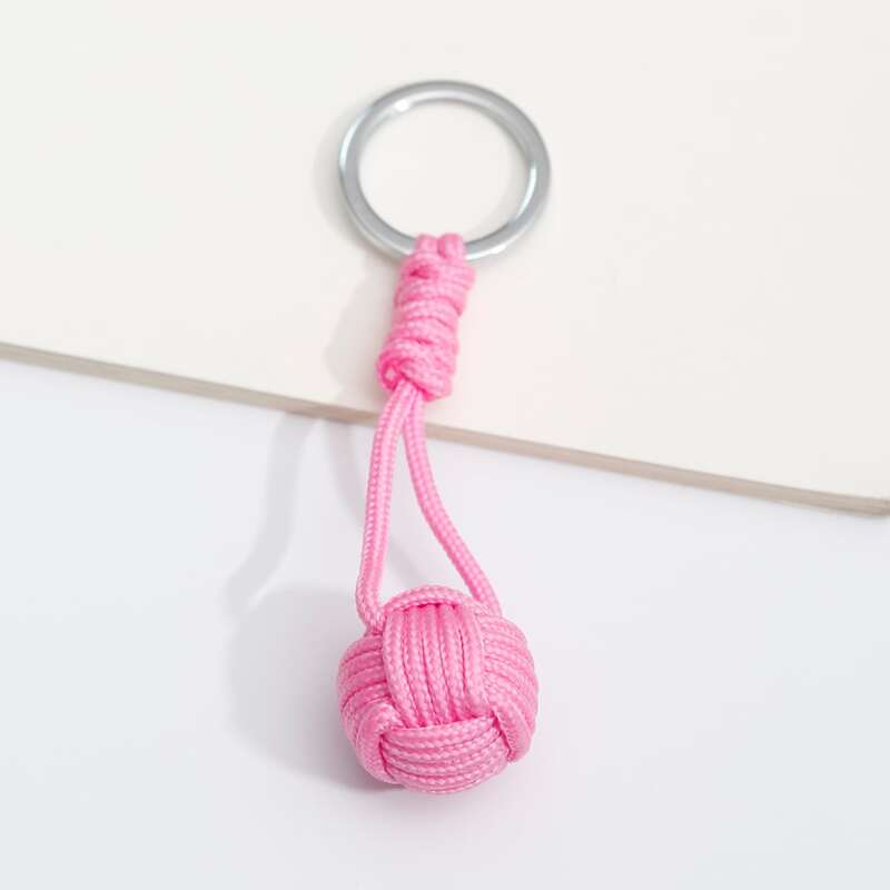 

Braided Rope Keychain, Pink