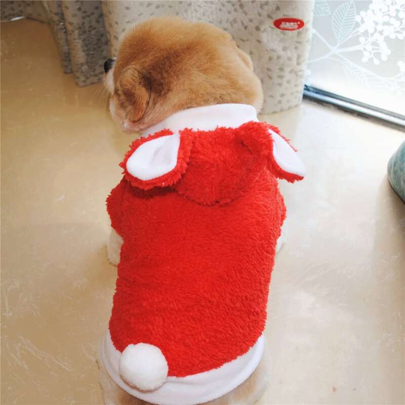 

Rabbit Design Pet Hoodie, Red