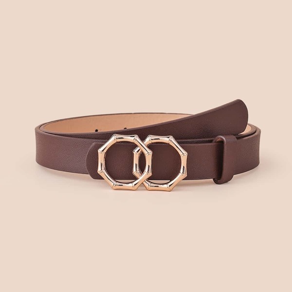 

Metal Buckle Belt, Chocolate brown