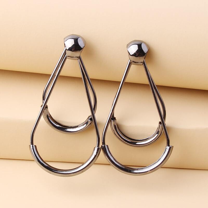 

Metal Drop Earrings, Antique silver