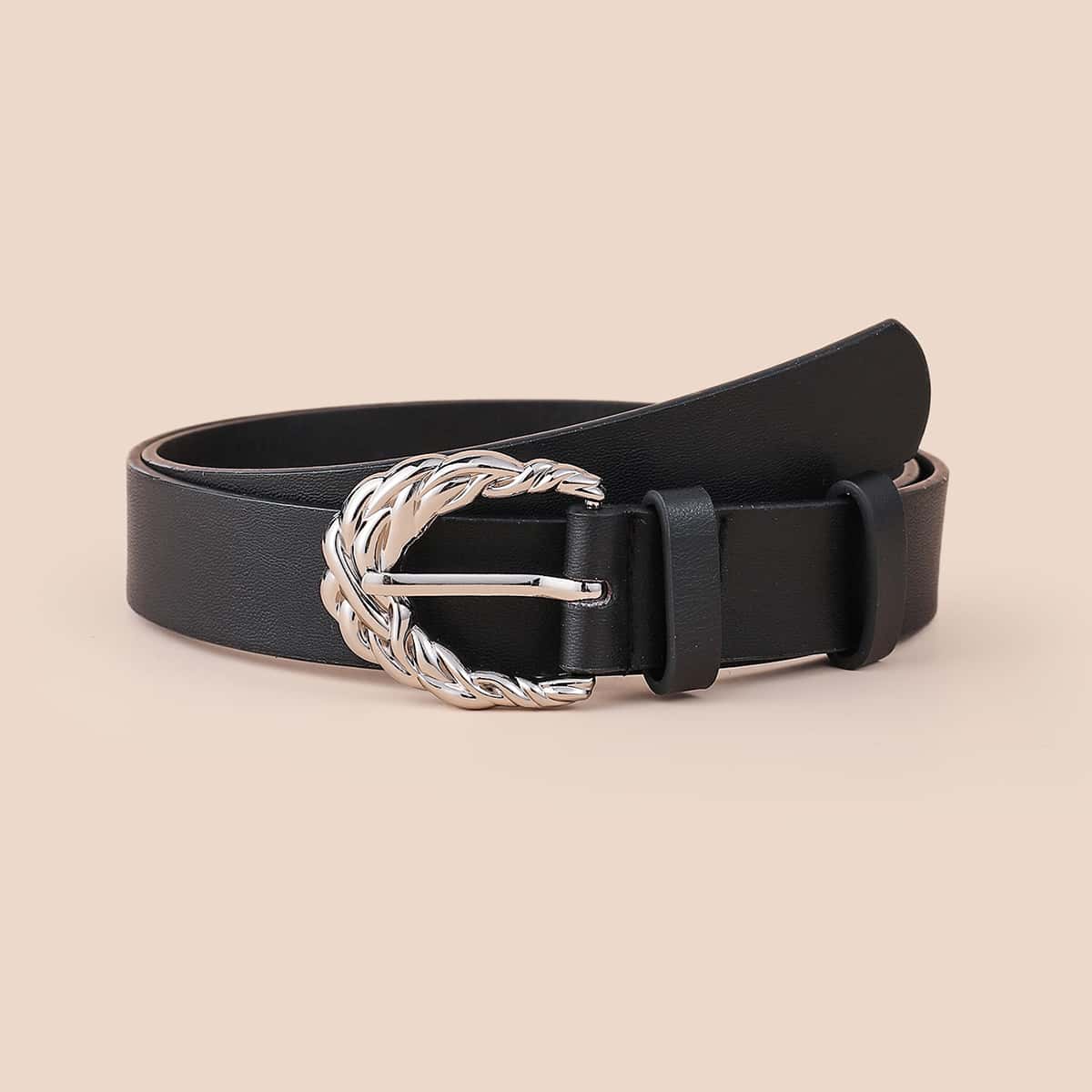 

Metal Buckle Belt, Black