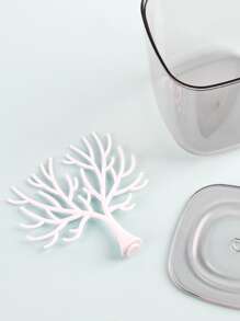 1pc Elk Detail Multifunction Swab Storage Box - Clear - View 4