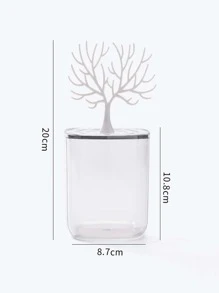1pc Elk Detail Multifunction Swab Storage Box - Clear - View 6