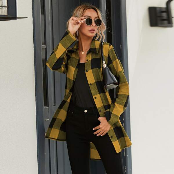

Buffalo Plaid High Low Blouse, Multicolor