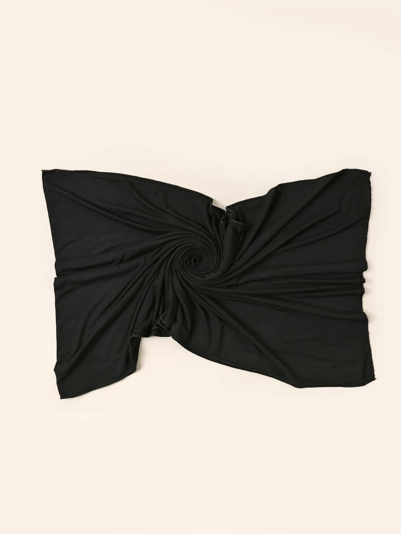 1pc Soft Solid Color Jersey Headscarf, Plain Long Scarf, Wrap Turban