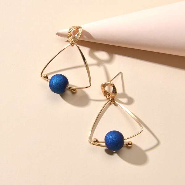 

Triangle Charm Drop Earrings, Gold