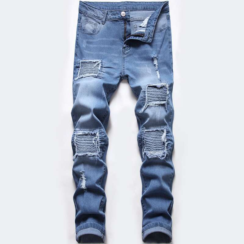 

Guys Ripped Moto Jeans, Medium wash