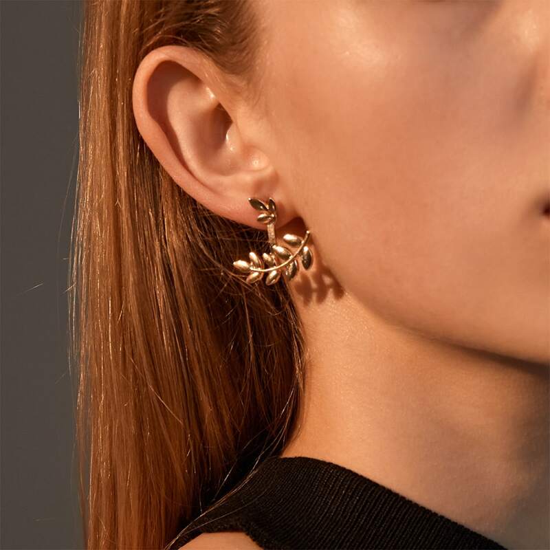 

Leaf Stud Earrings, Gold
