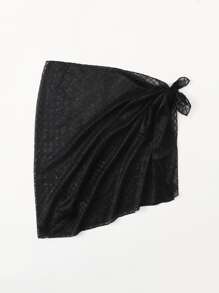 Knot Side Mesh Cover Up Skirt