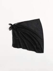 Knot Side Mesh Cover Up Skirt
