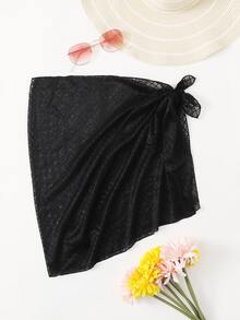 Knot Side Mesh Cover Up Skirt