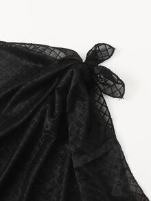 Knot Side Mesh Cover Up Skirt
