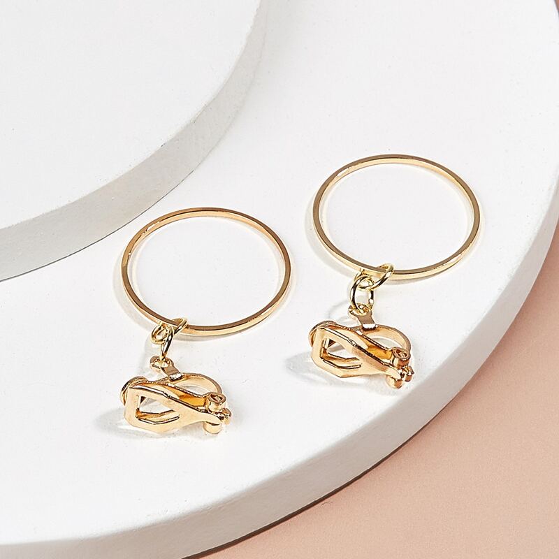 

Minimalist Hoop Drop Earrings, Gold