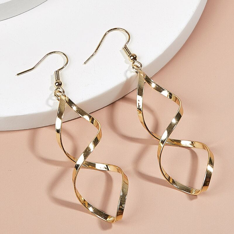 

Spiral Drop Earrings, Gold