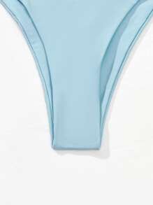 Chain Strap Cut Out Bikini Set Summer Beach - Baby Blue - View 6