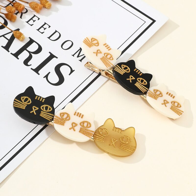 

2pcs Cartoon Cat Hair Clip, Multicolor