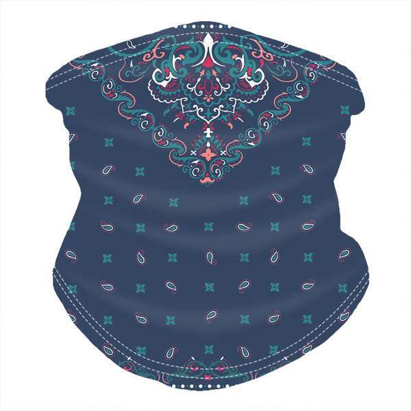 

Paisley Pattern Sun Protection For The Face, Navy blue