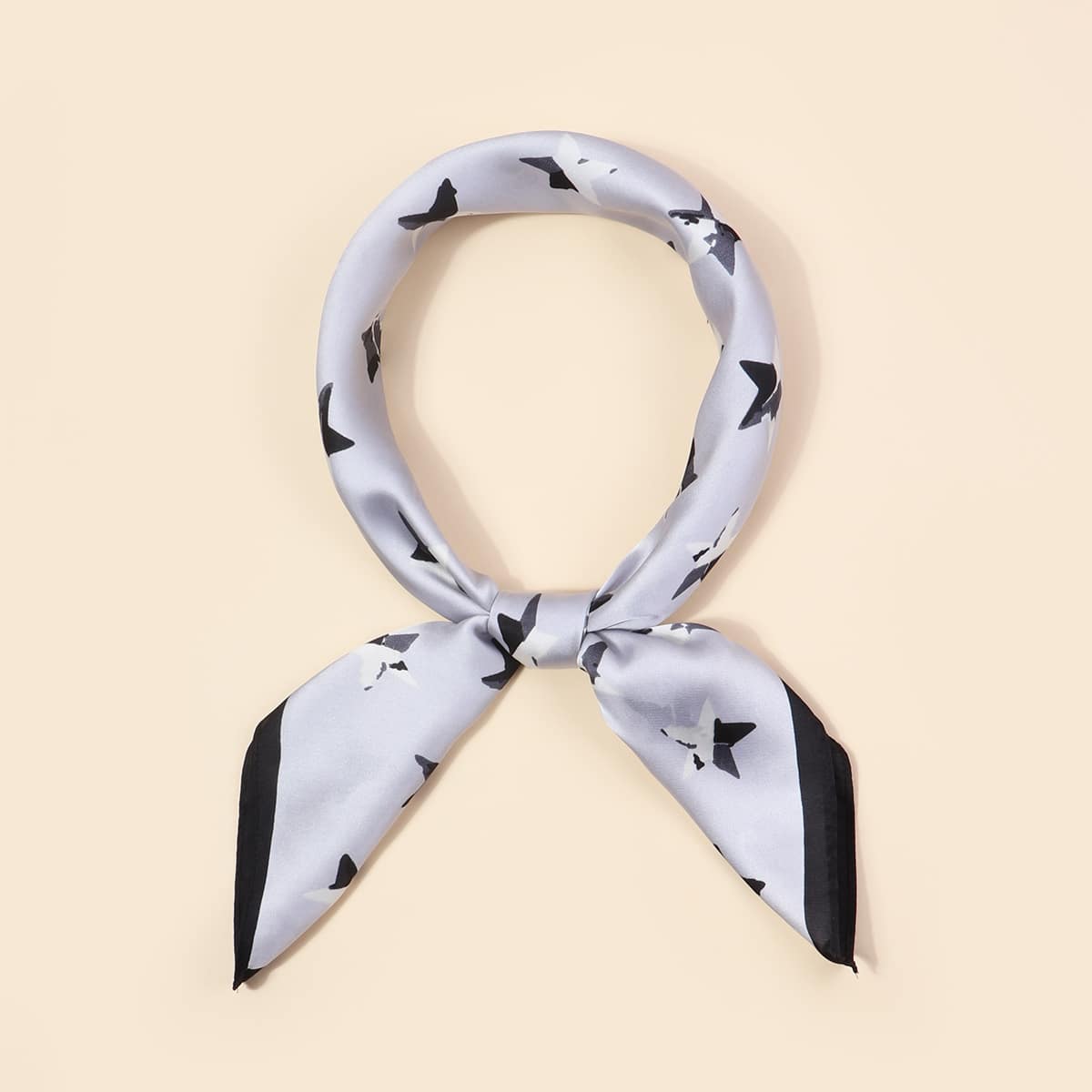 

Star Print Bandana, Black and white