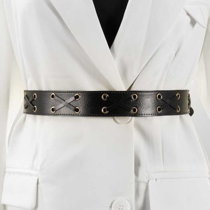 

Eyelet Decor Corset Belt, Black
