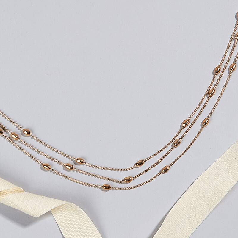 

Ball Layered Necklace, Gold