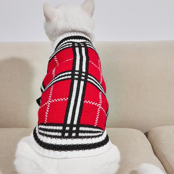 

Plaid Pattern Pet Sweater, Multicolor