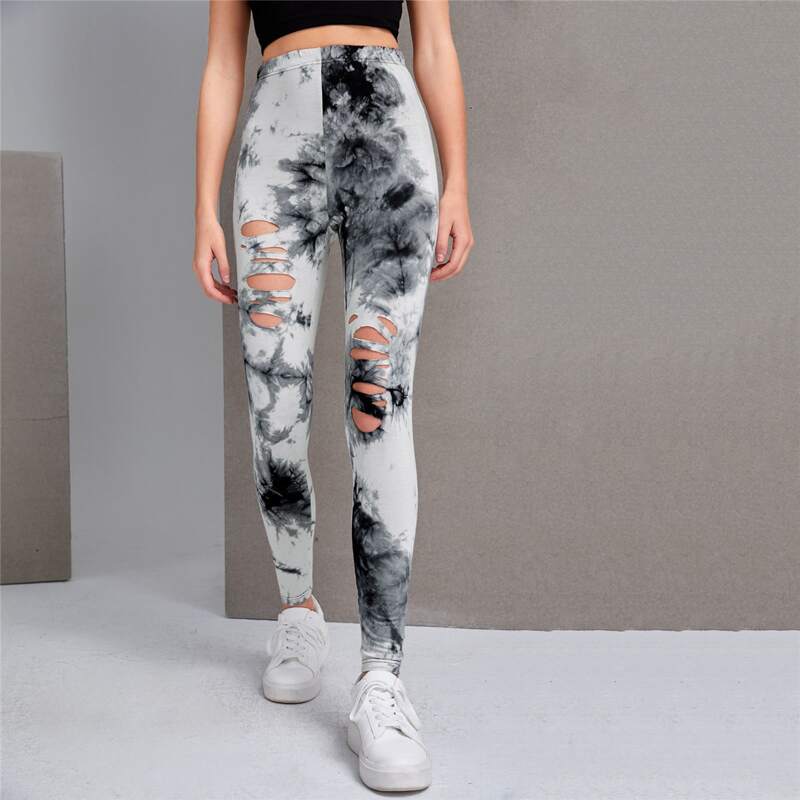 

Tie Dye Cut-out Leggings, Multicolor