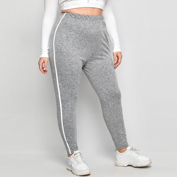 

Plus Side Tape Panel Leggings, Grey