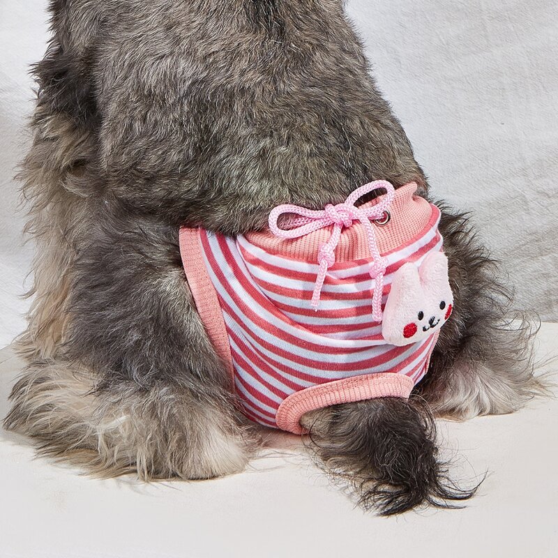 

Striped Pattern Pet Sanitary Pant, Pink