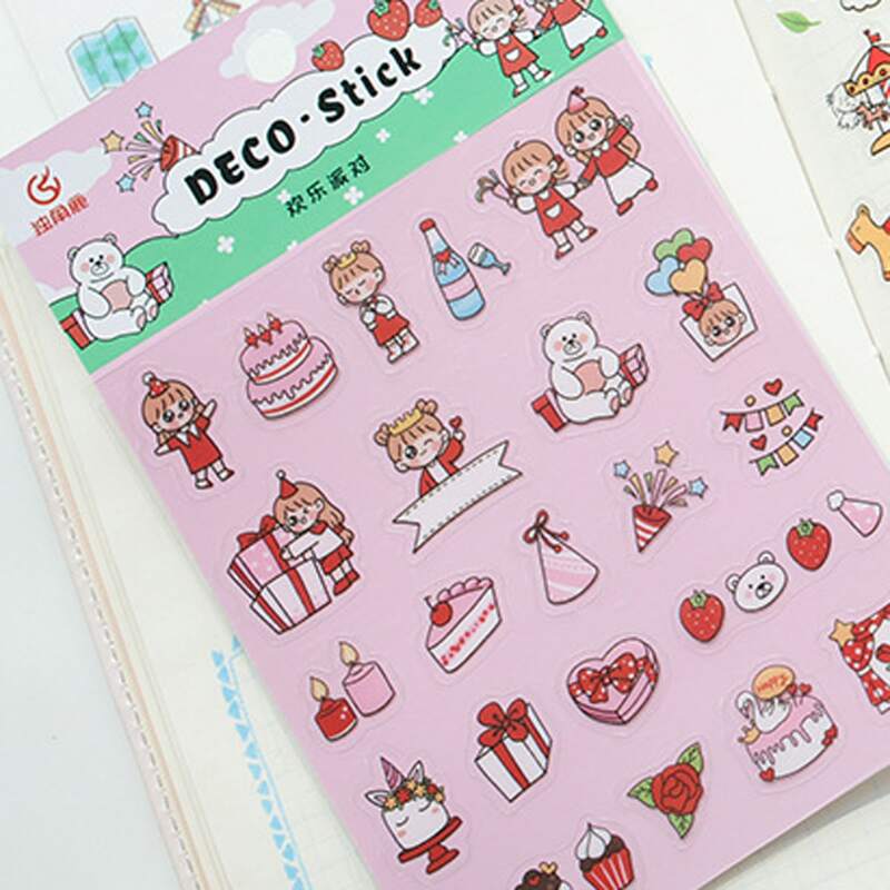 

2sheets Random Cartoon Girl Pattern Sticker, Multicolor