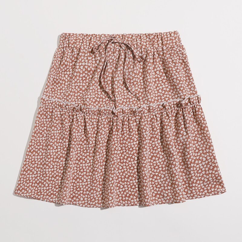 

All Over Print Layered Skirt, Multicolor