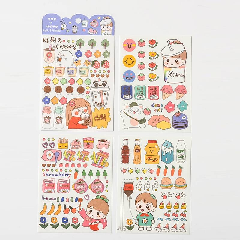 

4sheets Cartoon Figure Sticker, Multicolor
