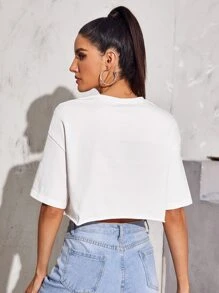 Muchica تي شيرت قصير بجرافيك عبارة