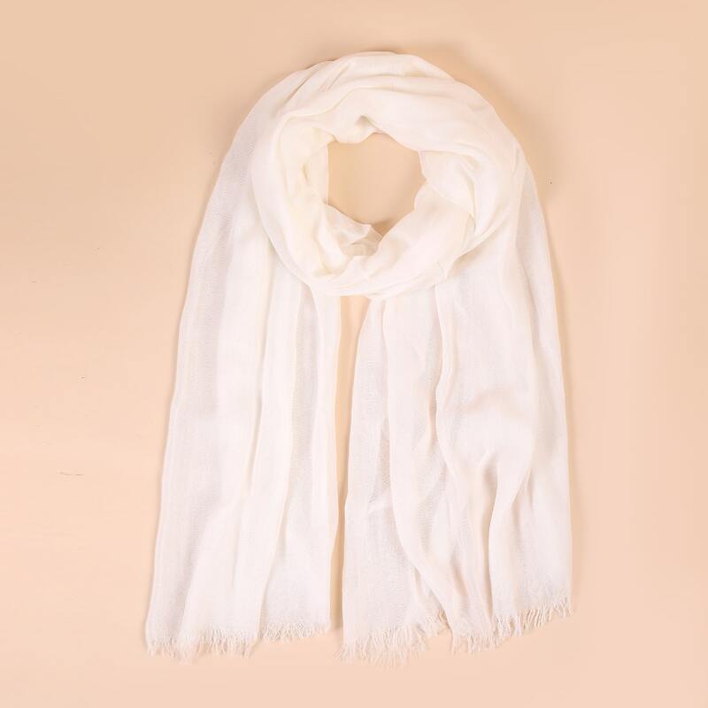 

Raw Hem Scarf, White