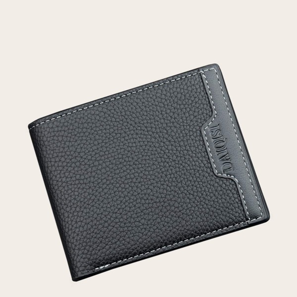 

Men Textured Fold Over Wallet, Black