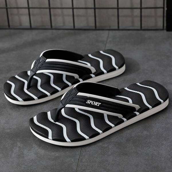 

Letter Graphic Flip Flops, Black