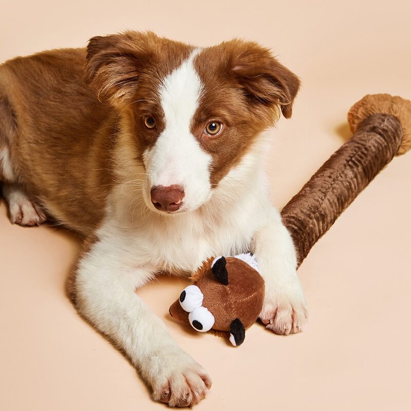 

1pc Random Cartoon Plush Animal Pet Chew Toy, Multicolor