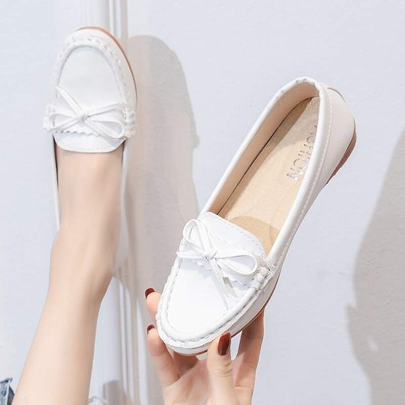 

Bow Knot Ballet Flats, White