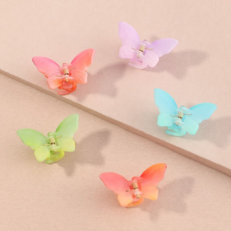 

5pcs Matte Butterfly Hair Claw, Multicolor