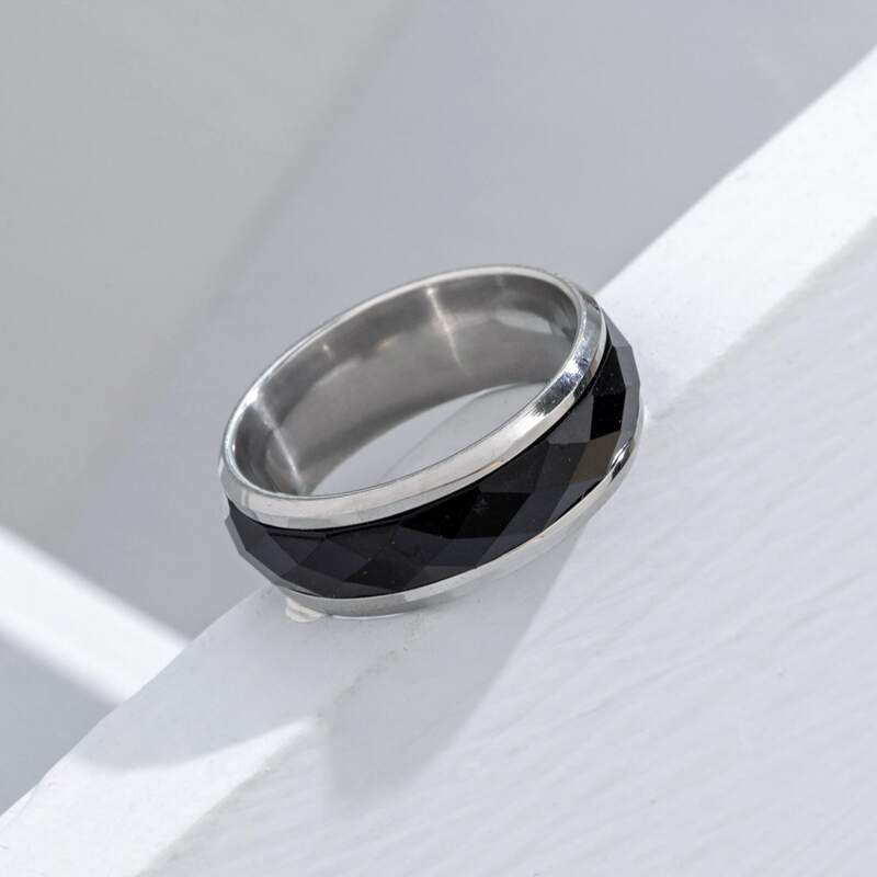 

Guys Two Tone Ring, Black