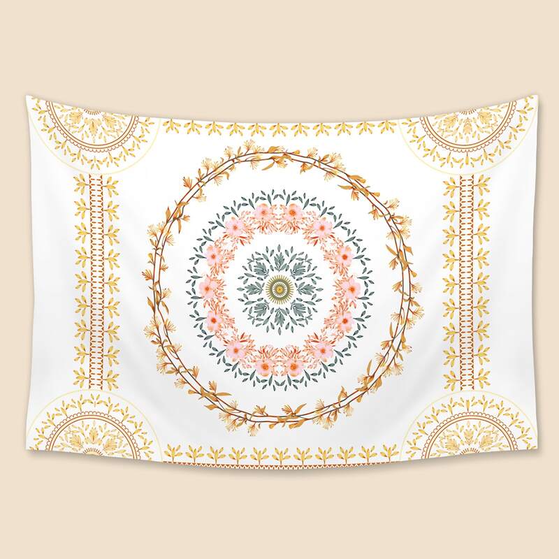 

Flower Print Tapestry, White