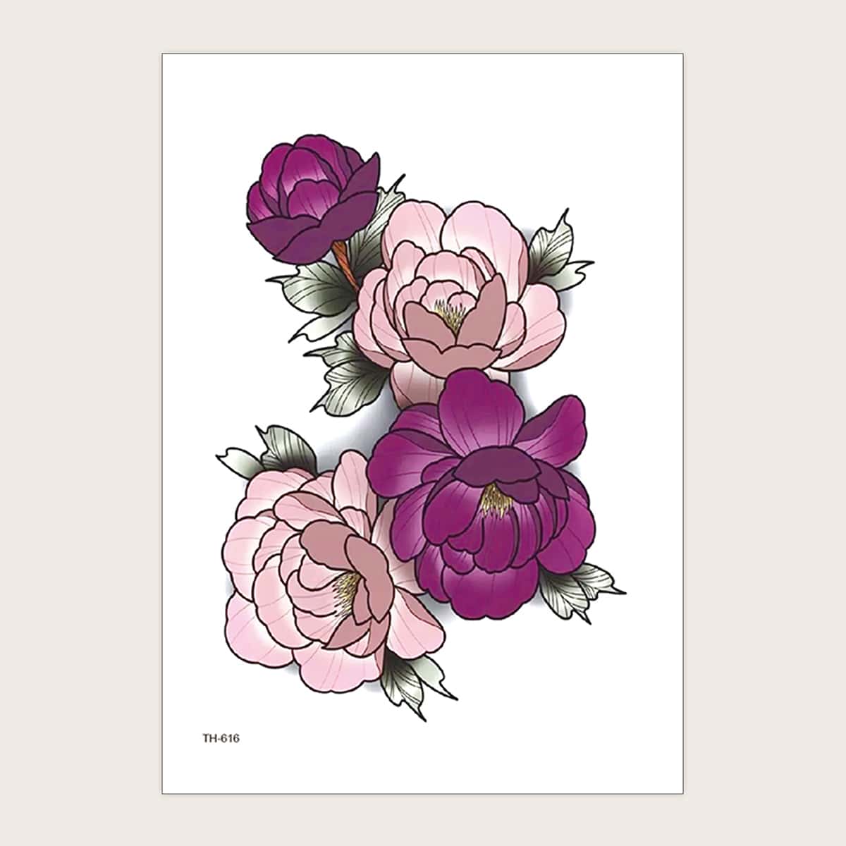 

1sheet Flower Pattern Tattoo Sticker, Multicolor