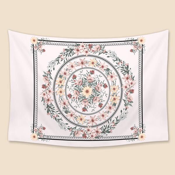 

Flower Print Tapestry, Baby pink