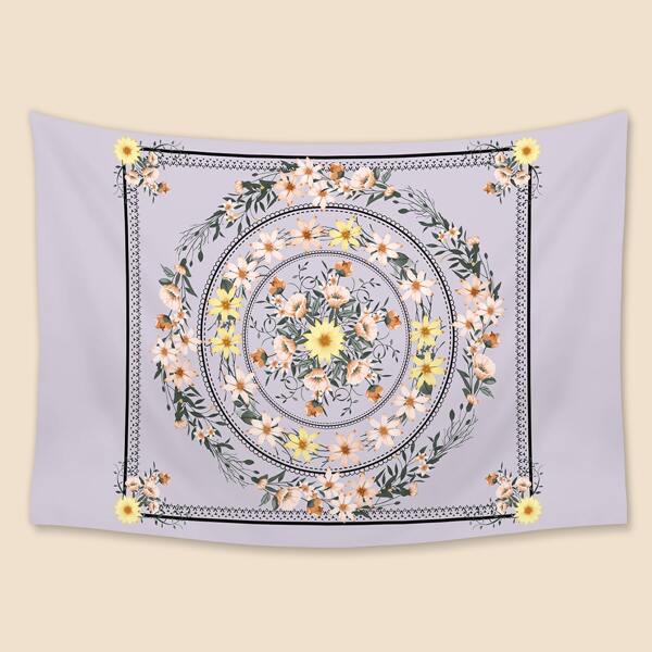 

Flower Print Tapestry, Mauve purple