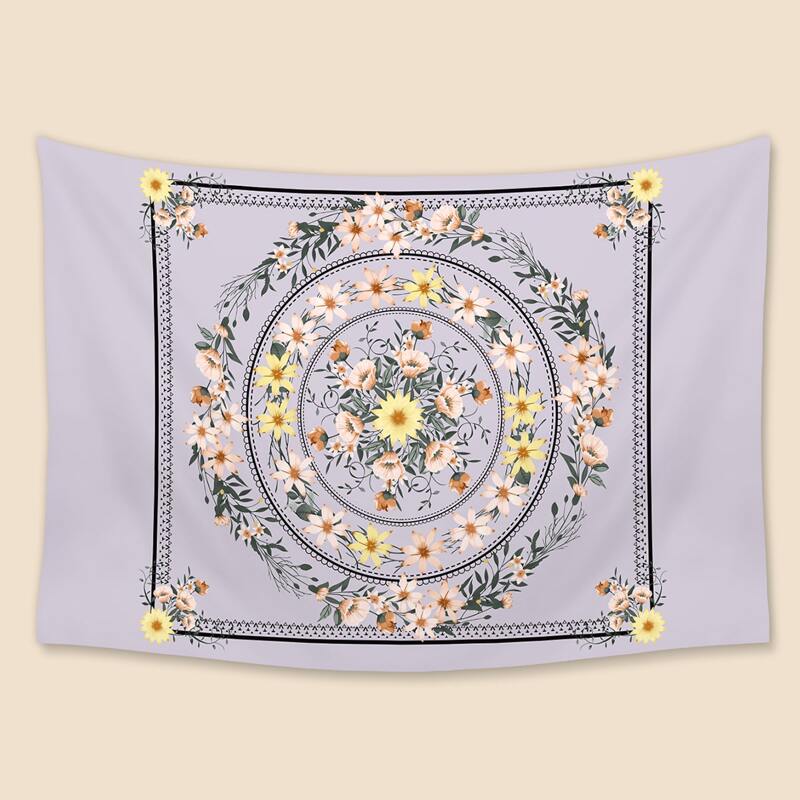 

Flower Print Tapestry, Mauve purple