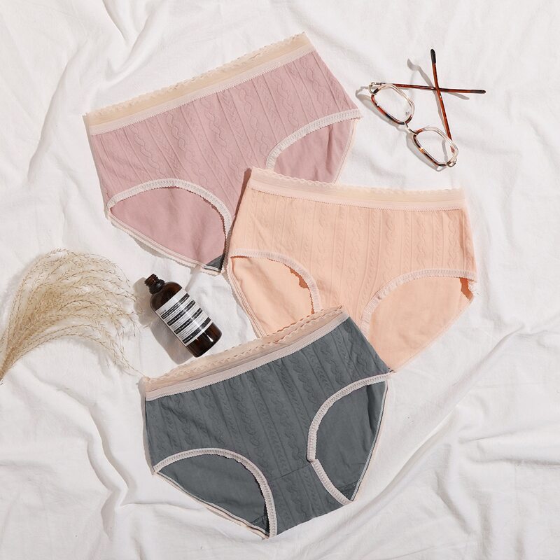 

3pack Lace Trim Panty Set, Multicolor