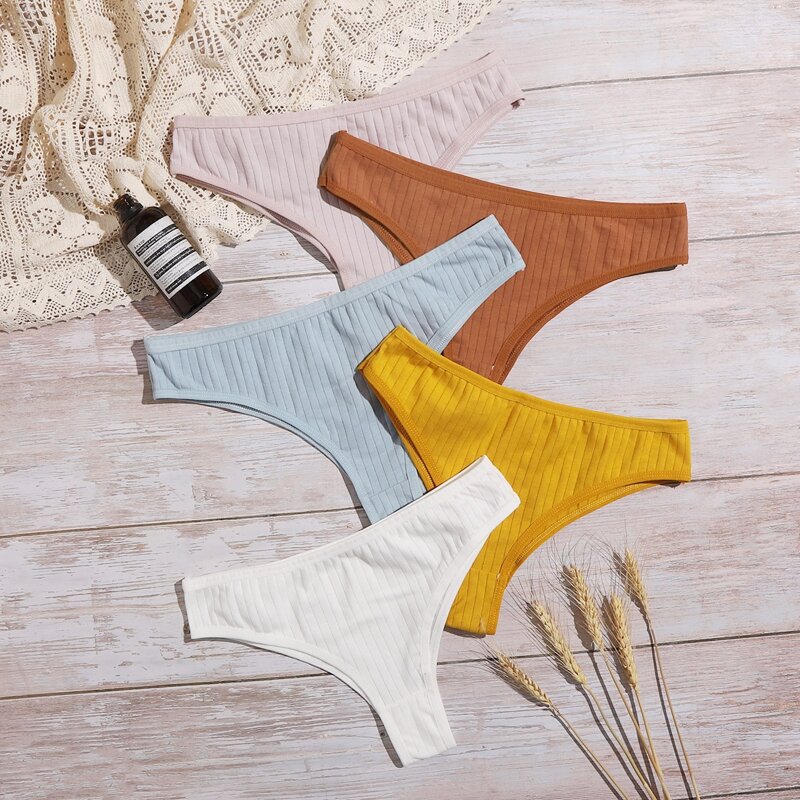 

5pack Rib Panty Set, Multicolor